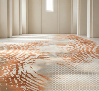 Moquette murale élégante à motif bordé, à poils doux, en rouleau complet, pour hall d'hôtel, couloir, mosquée, espace de prière