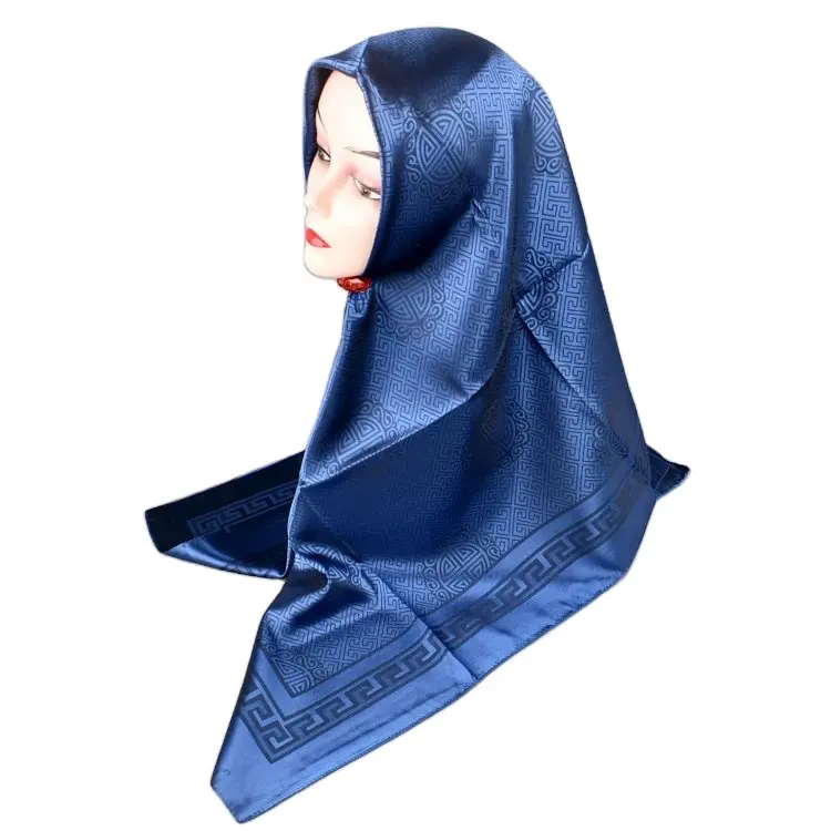 Bufanda cuadrada de Jacquard para mujer, hijab musulmán de tamaño grande de 110x110cm, chal geométrico Retro a la moda, venta al por mayor