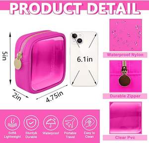 2024迷你透明旅行收纳袋小可爱化妆拉链袋钱包透明聚氯乙烯硬币袋收纳袋 - Product Image 4