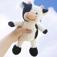 Nouveau Style Vente Chaude Cadeau D'anniversaire Poupée Vache En Peluche Noir et Blanc Souriant Rose Vache
