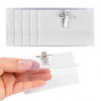 Badges de conférence horizontaux en PVC faciles à utiliser avec attache pour événements fréquents ou nécessitant l'identification des employés