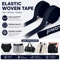 Rubans de reliure noirs de luxe avec logo personnalisé pour la reliure de lingerie hautement extensible, fournis par un fabricant certifié ISO9001