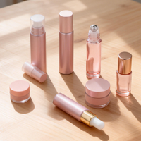 Emballage cosmétique personnalisé avec logo imprimé, nouvelle mode, couleur or rose, crème pour les yeux, flacon en verre pour huile essentielle, parfum, flacon à bille de 5 ml, 10 ml