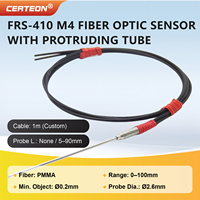 FRS-410 M4 Fiber Optic Sensor Diffuse Reflective Fiber Optic Probe PMMA Stainless Steel for EX DN10 Amplifier