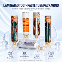 Tube d'emballage de dentifrice laminé en aluminium et plastique, conteneur vide avec bouchon à vis, logo personnalisé, impression UV, 12,7-35 mm