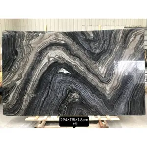 Polished factory price silver wave marble granite slab for wall tiles