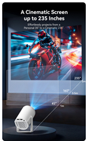 Proyector Portátil JUNUO Android 14 de 200 Lúmenes y 720P LCD para Cine en Casa, Color Blanco con Opciones de Color, Altavoces Integrados, de Bolsillo