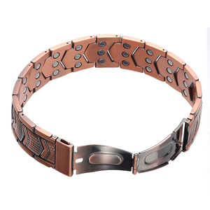 Produsen Grosir Gelang Terapi Magnetik Tembaga Murni Desain Fashion Perisai Tembaga Gelang Pereda Nyeri Arthritis - Product Image 4
