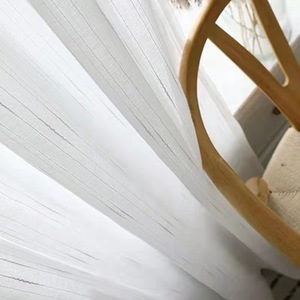 <strong>White</strong> Double <strong>Line</strong> Jacquard Window Sheer <strong>Curtain</strong> - Product Image 2