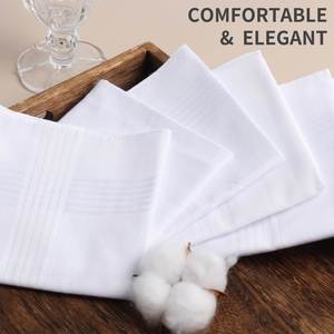 Mouchoirs de poche pour hommes 100 % coton doux, personnalisables avec logo, blancs - Product Image 2
