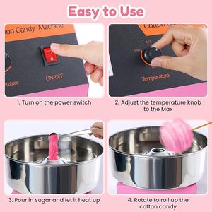 Commercial Portable High-Speed Automatic <strong>Pink</strong> Cotton <strong>Candy</strong> Machine Full Mini Electric for Bakery Sugar Food <strong>Candy</strong> <strong>Floss</strong> Used - Product Image 3