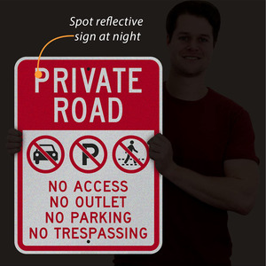 <span class=keywords><strong>Panneau</strong></span> en aluminium résistant aux intempéries haute visibilité 1mm 18 pouces <span class=keywords><strong>route</strong></span> privée sans intrusion panneaux d'avertissement carrés rouges - Product Image 4