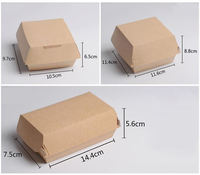 Caja de Embalaje para Hamburguesas de Papel Kraft Reciclable con Logotipo Personalizado, Caja para Hamburguesas Económica