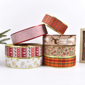Color-Printed Festival Decorations Ribbon <b>Christmas</b> Tree Dress-Up and <b>Gift</b> <b>Box</b> Packaging Belt - Product Image 1