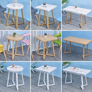 Juego de mesa cuadrada para cafetería, comida rápida, fideos, restaurante occidental, hamburguesa, aperitivos, postres, tiendas de madera hecha para tiendas de té con leche - Product Image 2