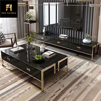 Table basse moderne et luxueuse en marbre Combinaison de meuble TV pour appartement Meilleur prix Excellente qualité pour le salon