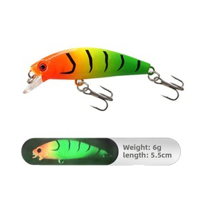 Esche artificiali da pesca per bass in ABS a 9 colori, di alta qualità, da 55mm/6g, per acqua salata, con <span class=keywords><strong>ami</strong></span> e occhi 3D - Vendita all'ingrosso - Product Image 5