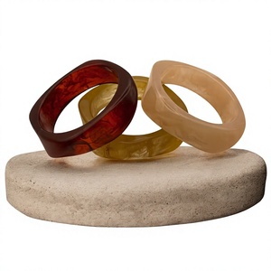 Artistic <b>Resin</b> <b>Rings</b> Set Round Shape Multicolor Handcrafted Fashion Wedding Christmas Decorative Collectible Sculpture - Product Image 1