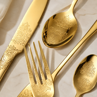 Ensemble d'ustensiles en acier inoxydable SS410, poli miroir, qualité alimentaire, durable, compatible lave-vaisselle, pour la restauration, les restaurants, les hôtels, en gros