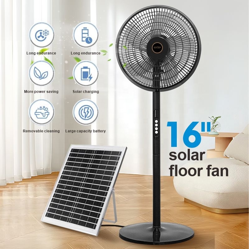 Solar standing fan portable rechargeable fan