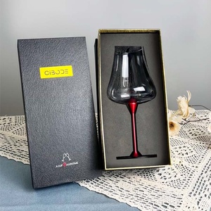 Copa de Vino de Cristal sin Plomo con Fondo Cóncavo Color Borgoña, Tallo de Aluminio, Transparente, Giratoria, Capacidad de 625 ml, Estilo Campestre - Product Image 3