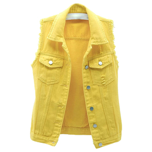 Nouvelle mode violet Denim gilet femmes automne jeans décontractés gilet mince sans manches couleur vestes - Product Image 6