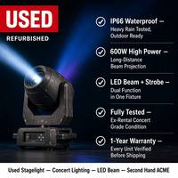 Projecteurs LED à tête mobile DMX512 150W 250W 300W avec angle de faisceau réglable, indice de protection IP54, dimmables