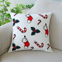 Décor de noël maison canapé housse de coussin jolie broderie flocon de neige arbre de noël taie d'oreiller