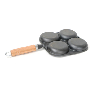 Poêle à frire antiadhésive Quleno à 4 trous pour galettes d'œufs, moule à peau de ravioli en fonte verte épaisse, ustensile de cuisson en fer plat - Product Image 3