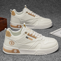 Baskets décontractées classiques basses pour hommes M9338 – Chaussures de course et de marche en cuir PU avec doublure en maille et semelle extérieure en caoutchouc