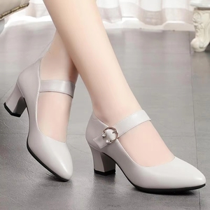 <span class=keywords><strong>Chaussures</strong></span> plates de travail pour femmes modernes et confortables en cuir véritable avec semelle en caoutchouc souple, faciles à enfiler, pour le bureau - Product Image 4