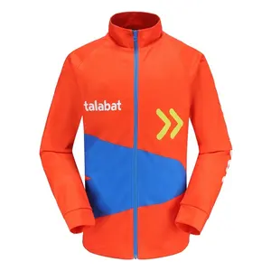 High quality custom design logo light weight rider wear uniform food delivery knitted jacket