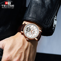 Montre mécanique automatique pour homme, montre mécanique de mode pour homme, montre en cuir étanche