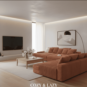 Multi-Functional Rabbit Hair Compressed Sectional <b>Sofa</b>, 2-Seat Jumbo Tofu Block Couch with Modular & Foldable Design - Product Image 4