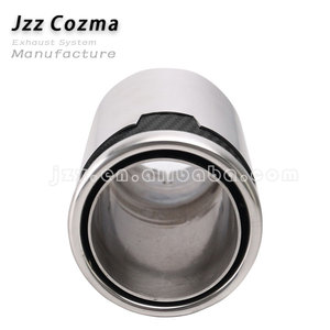 Embout d'échappement universel double paroi en argent, à fixation par collier, diamètre d'entrée 2,5 pouces, sortie 3,5 pouces - Product Image 3