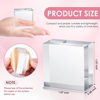 Vente en gros de blocs de présentation carrés transparents de 2x2x1 pouces, cube en acrylique poli, support de présentation pour bijoux