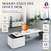 Table de bureau de direction avec piétement latéral Silhouette et espace pour les jambes pour poste de travail de direction