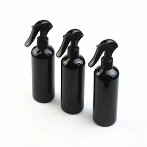 Vaporisateur à gâchette noir Transparent 300ml bouteille de pulvérisation en plastique à brouillard continu pour cheveux
