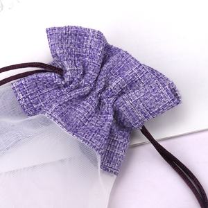 Sacs cadeaux avec cordon de jute imprimé de logo personnalisé pochettes à bijoux en lin et <span class=keywords><strong>organza</strong></span> - Product Image 4