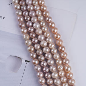 ไข่มุกน้ำจืดธรรมชาติ ขนาด 9-10 มม. แบบสองด้าน เงา รูตรง คละสี สำหรับทำสร้อยคอและกำไล DIY - Product Image 5