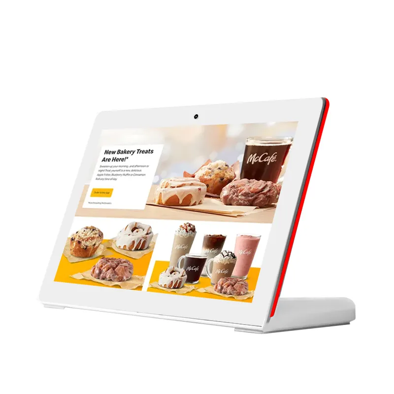 Dokunmatik ekran 10.1 15.6 inç Android Tablet Pc Pos restoran sipariş için LED ışık Bar POE NFC pil ile Kiosk