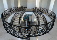 Rampe en fer forgé Ace pour terrasse extérieure, rampe d'escalier de style français, rails de clôture en fer forgé pour escalier