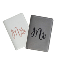 Protège-passeport brodé DIY pour mariage, portefeuille de voyage élégant avec fenêtre transparente pour carte d'identité et organiseur de documents