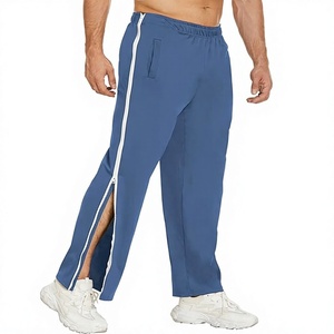 Custom OEM Men's Tear Away Basketball Pants 2 Side Zippers Snap Off Full Open Down Sweatpants Leg <b>Post</b> Surgery Pant with Pockets - Product Image 4