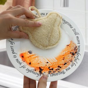 Natural Loofah Sponge Dish <b>Brush</b> Compressed Cartoon Shape For Pots And Pans Cleaning - Product Image 1