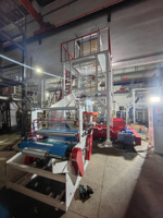 Machine de soufflage de film monocouche automatique haute vitesse Hongtong, état neuf, pour la fabrication de sacs shopping en LDPE, HDPE, LLDPE