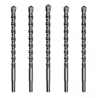 Foret à percussion SDS MAX à 4 cannelures avec pointe en carbure S4 pour béton et pierre dure, diamètre 8-40 mm, sablé