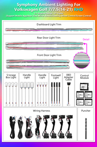 Kit di Illuminazione Ambientale ICarsin per Interni Auto con Guida a Destra/Sinistra per <span class=keywords><strong>Volkswagen</strong></span> VW <span class=keywords><strong>Golf</strong></span> <span class=keywords><strong>R</strong></span> Mk7 2014-2020, Accessori di Finitura e Decorazione - Product Image 5