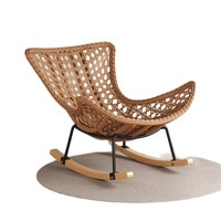 Fauteuil à bascule et chaise longue pour adulte, convertible en lit, monoplace, en métal, moderne, multifonctionnel, pour balcon, chambre, maison, canapé de détente