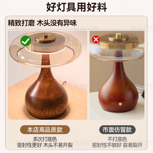 <b>Table</b> Lamp Wooden Base Glass Shade E27 LED Eye Caring For Bedroom Living Room <b>Study</b> - Product Image 3